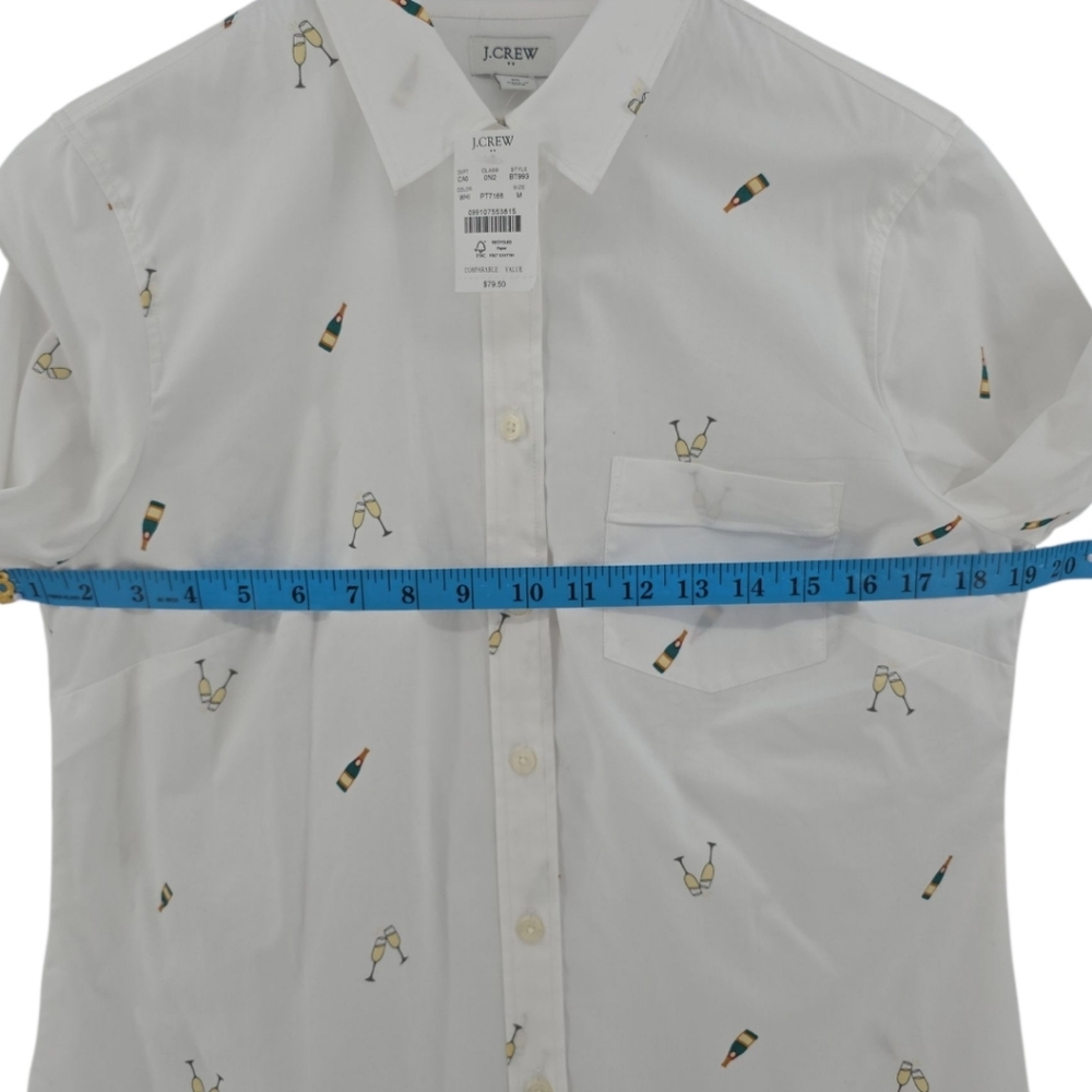 J. Crew NWT Button Up Poplin Shirt in Champagne Toast Size Medium White - Picture 7 of 11